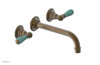 JAMESTOWN Wall Lavatory Set - Lever Handle with "Turqoise" Accents 165-12