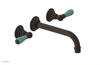 JAMESTOWN Wall Lavatory Set - Lever Handle with "Turqoise" Accents 165-12