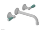 JAMESTOWN Wall Lavatory Set - Lever Handle with "Turqoise" Accents 165-12