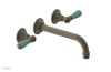 JAMESTOWN Wall Lavatory Set - Lever Handle with "Turqoise" Accents 165-12