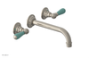 JAMESTOWN Wall Lavatory Set - Lever Handle with "Turqoise" Accents 165-12