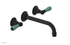 JAMESTOWN Wall Lavatory Set - Lever Handle with "Turqoise" Accents 165-12