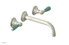 JAMESTOWN Wall Lavatory Set - Lever Handle with "Turqoise" Accents 165-12