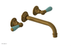 JAMESTOWN Wall Lavatory Set - Lever Handle with "Turqoise" Accents 165-12