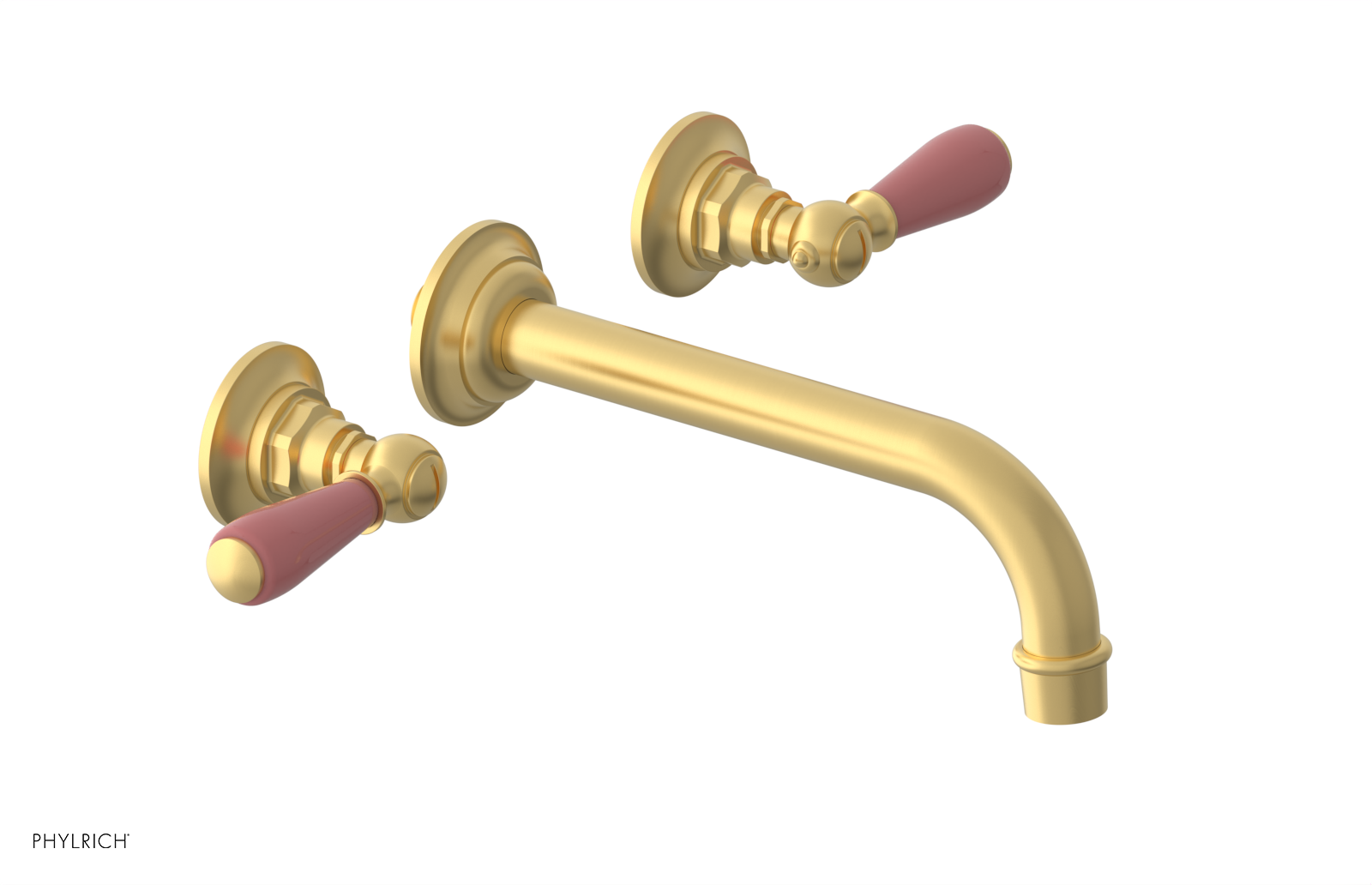 JAMESTOWN Wall Tub Set - Lever Handle with "Pink" Accents 165-57