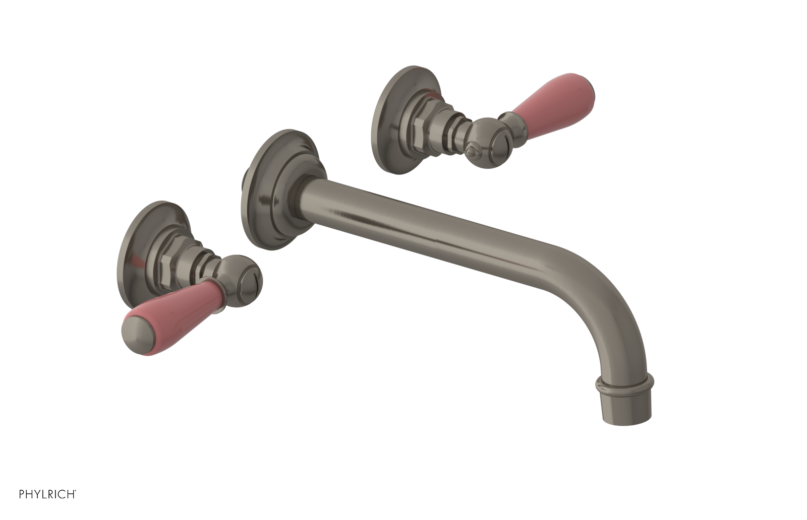 JAMESTOWN Wall Tub Set - Lever Handle with "Pink" Accents 165-57