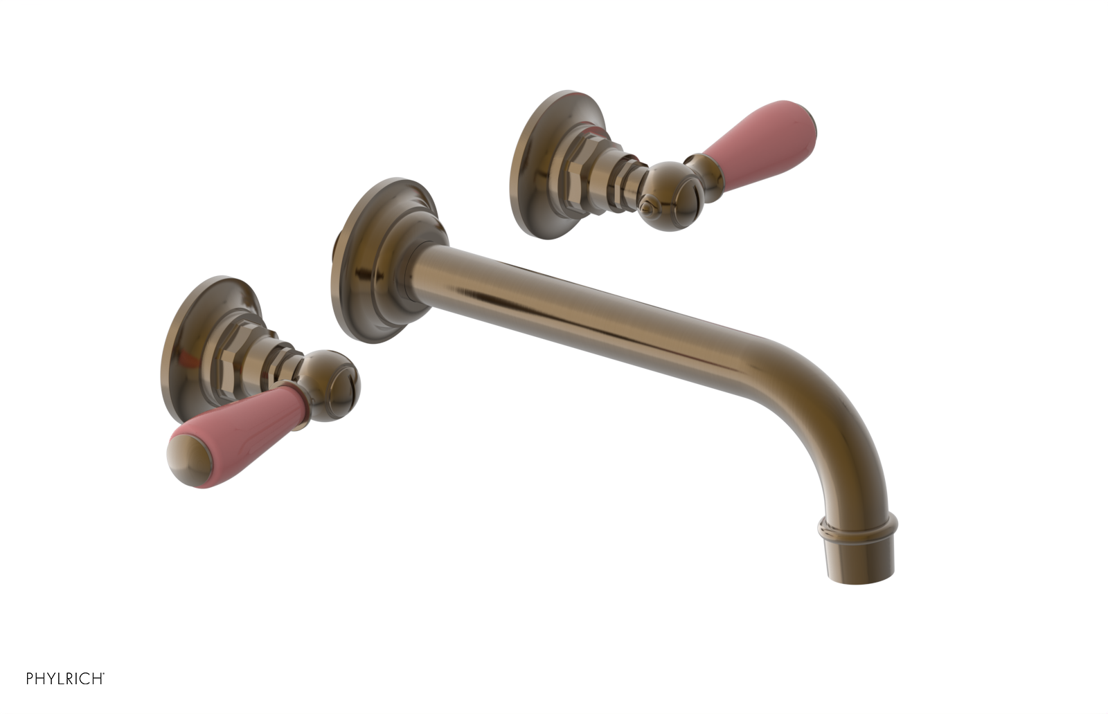 JAMESTOWN Wall Tub Set - Lever Handle with "Pink" Accents 165-57