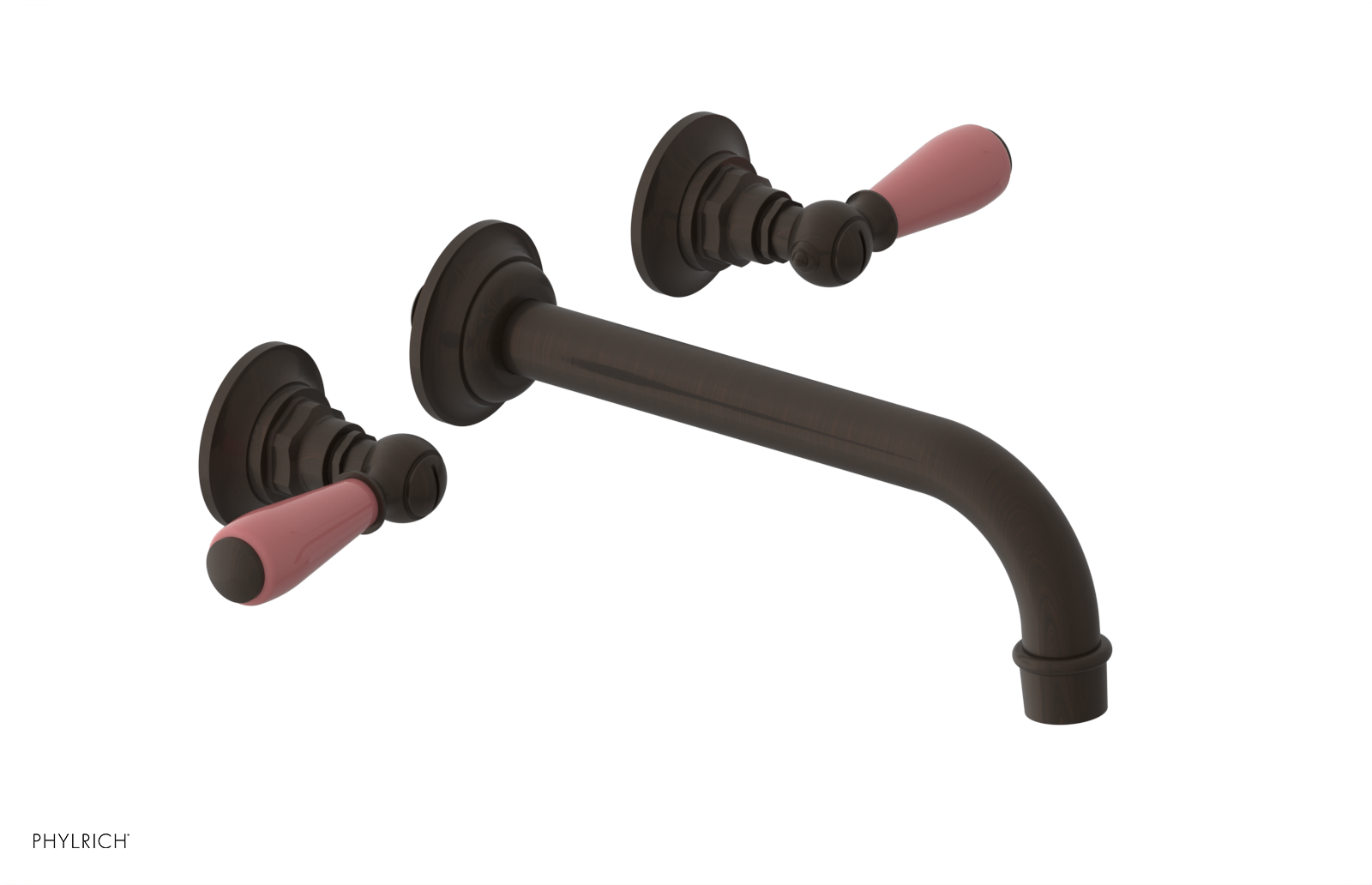 JAMESTOWN Wall Tub Set - Lever Handle with "Pink" Accents 165-57