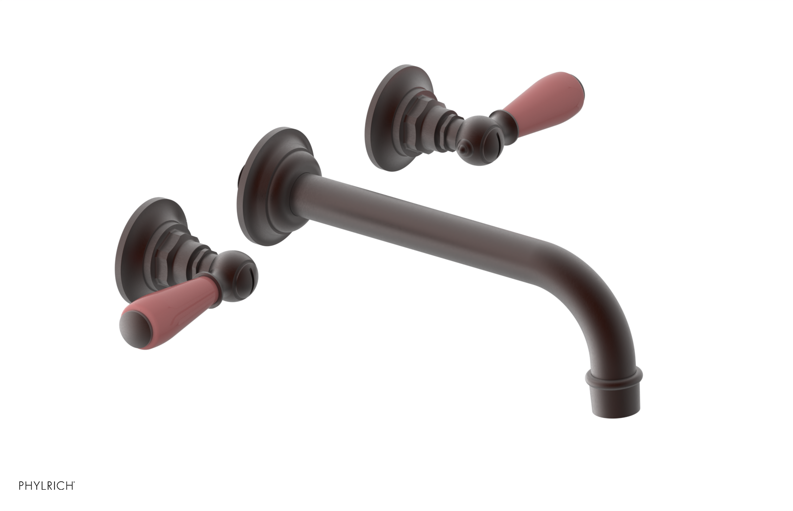 JAMESTOWN Wall Tub Set - Lever Handle with "Pink" Accents 165-57