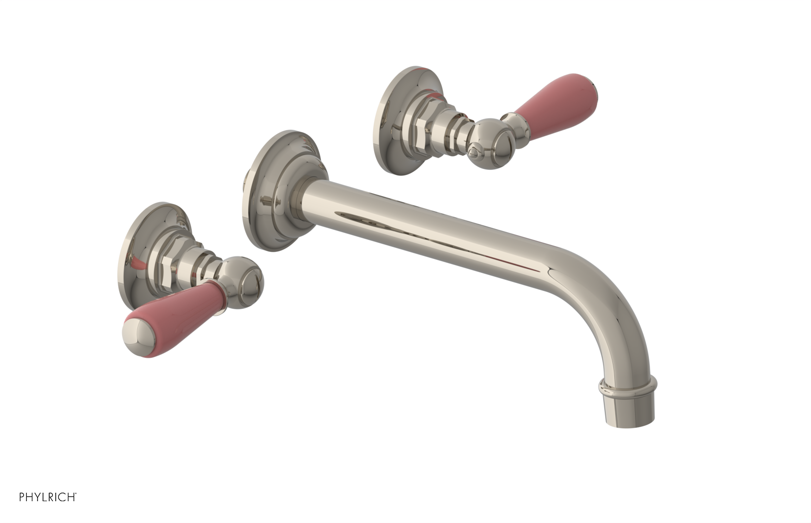 JAMESTOWN Wall Tub Set - Lever Handle with "Pink" Accents 165-57