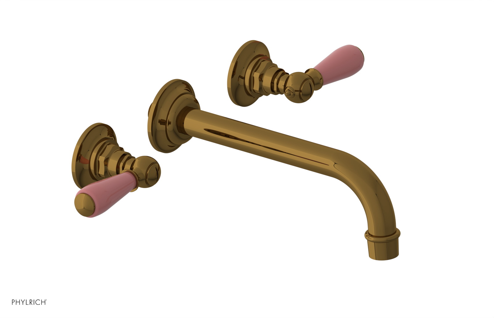 JAMESTOWN Wall Tub Set - Lever Handle with "Pink" Accents 165-57