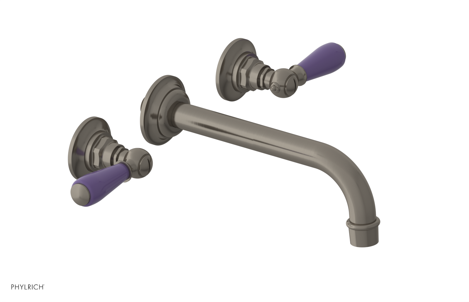JAMESTOWN Wall Lavatory Set - Lever Handle with "Purple" Accents 165-12