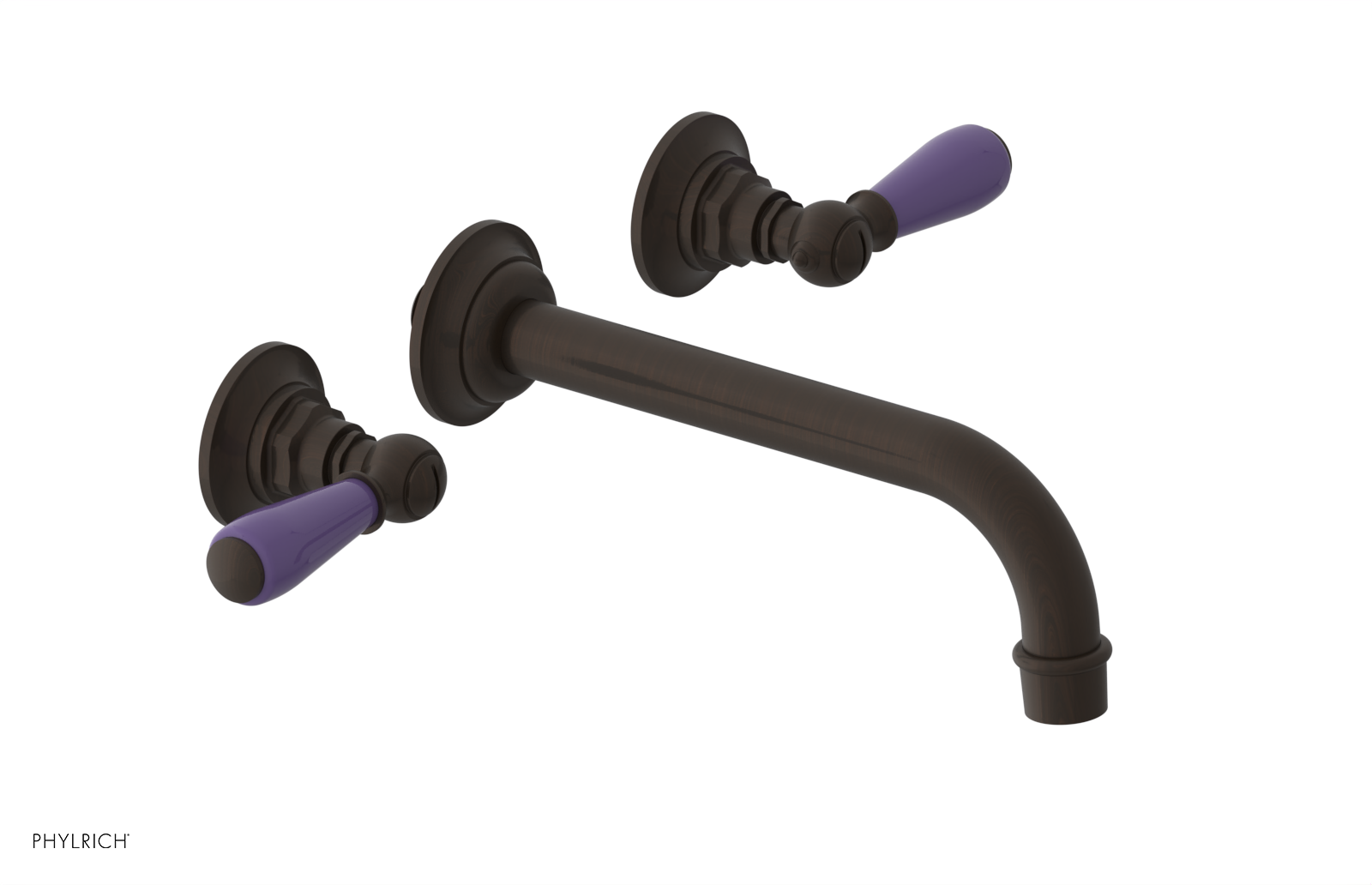JAMESTOWN Wall Lavatory Set - Lever Handle with "Purple" Accents 165-12