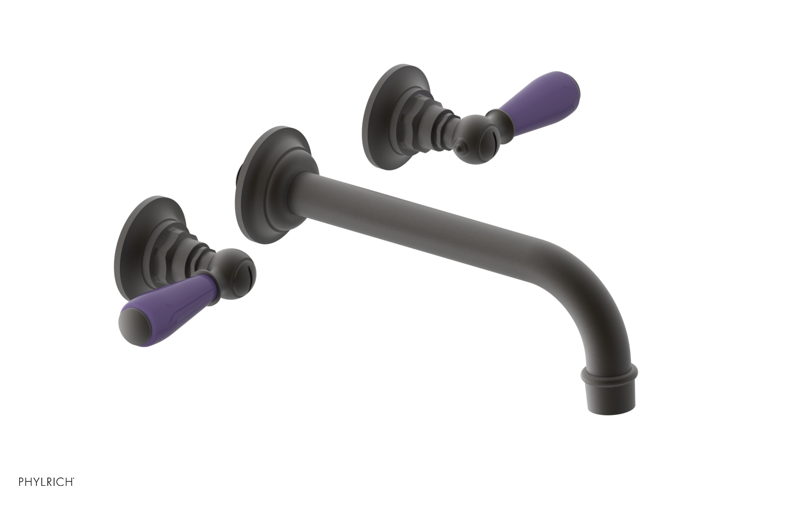 JAMESTOWN Wall Lavatory Set - Lever Handle with "Purple" Accents 165-12