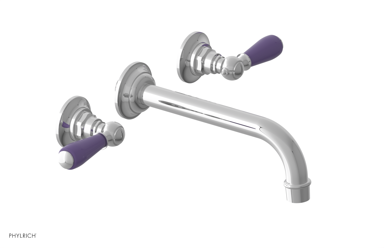 JAMESTOWN Wall Lavatory Set - Lever Handle with "Purple" Accents 165-12