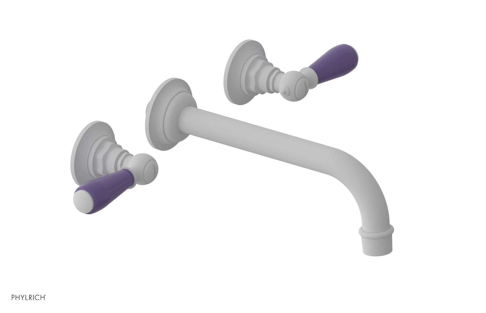 JAMESTOWN Wall Lavatory Set - Lever Handle with "Purple" Accents 165-12