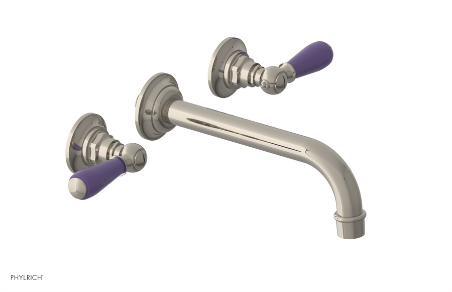 JAMESTOWN Wall Lavatory Set - Lever Handle with "Purple" Accents 165-12