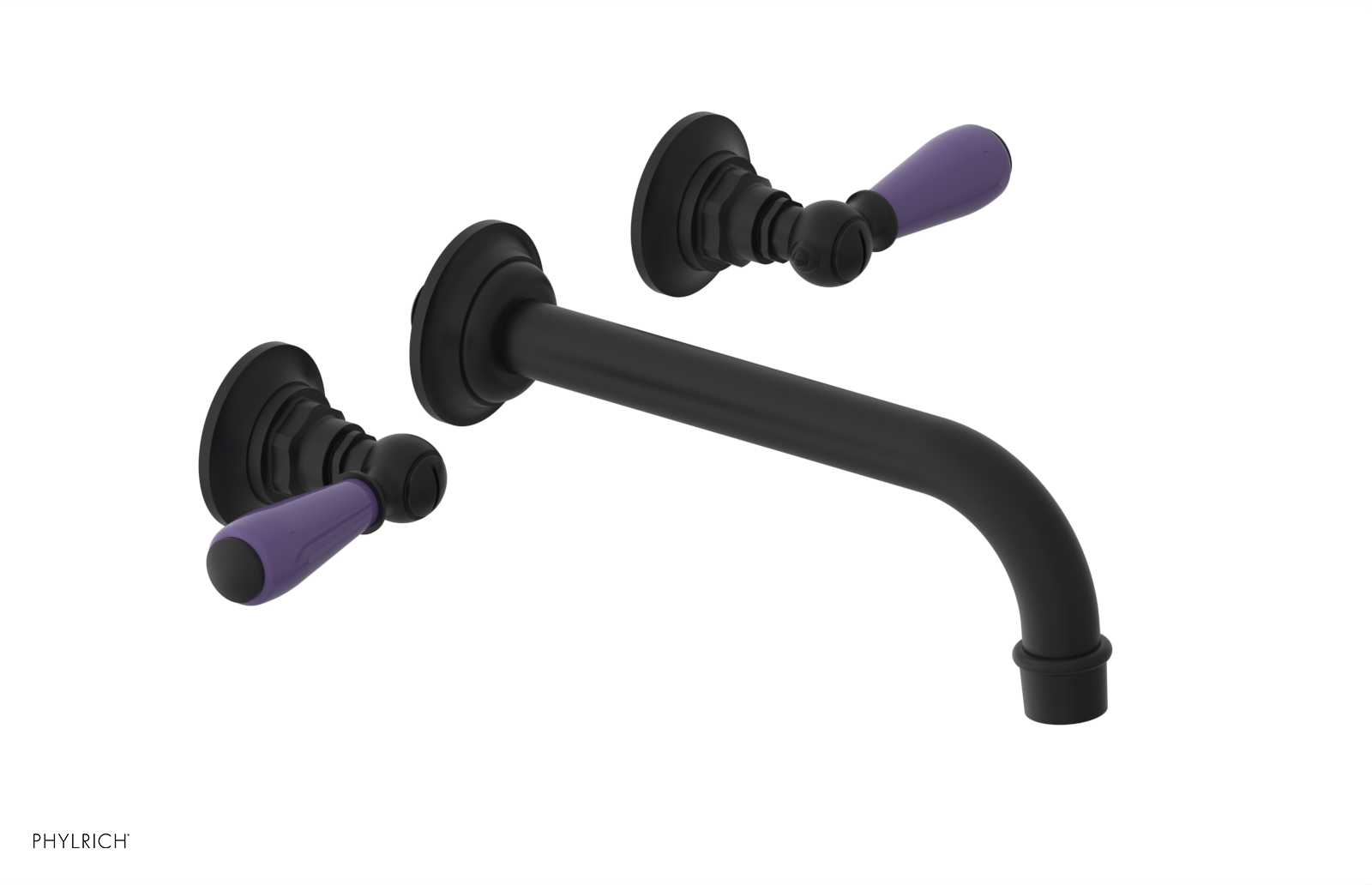 JAMESTOWN Wall Lavatory Set - Lever Handle with "Purple" Accents 165-12