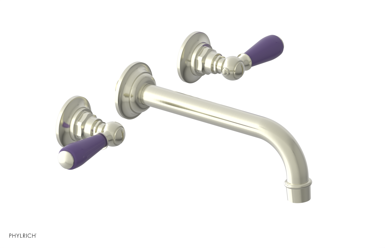 JAMESTOWN Wall Lavatory Set - Lever Handle with "Purple" Accents 165-12