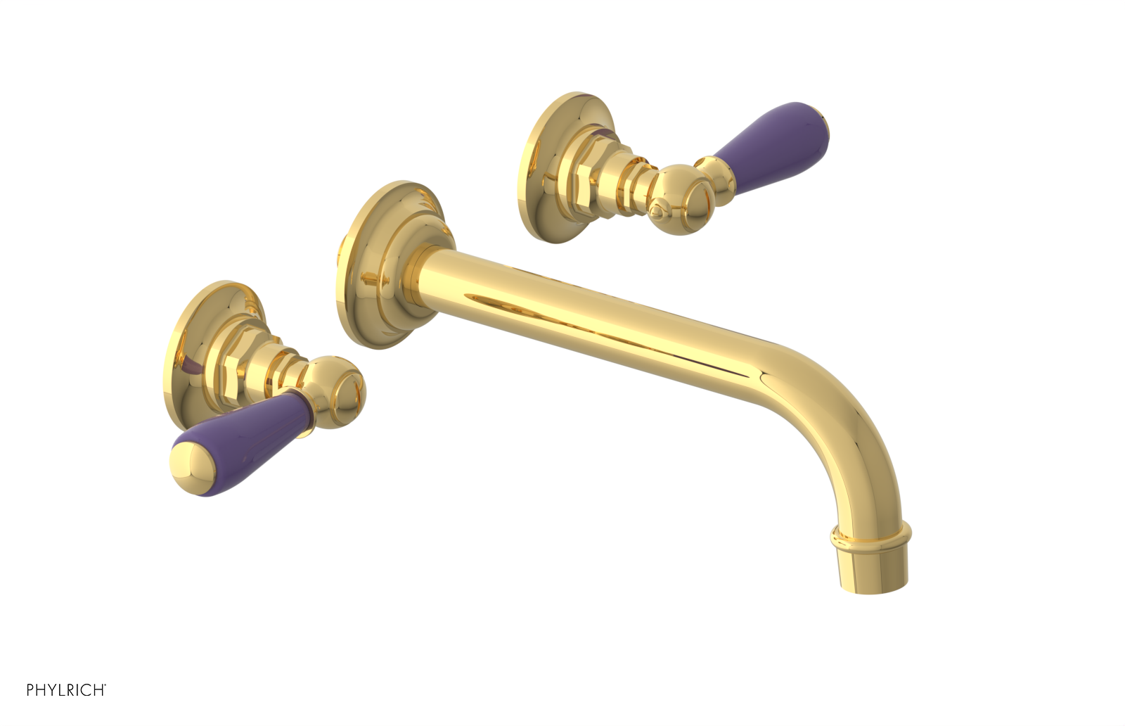 JAMESTOWN Wall Tub Set - Lever Handle with "Purple" Accents 165-57