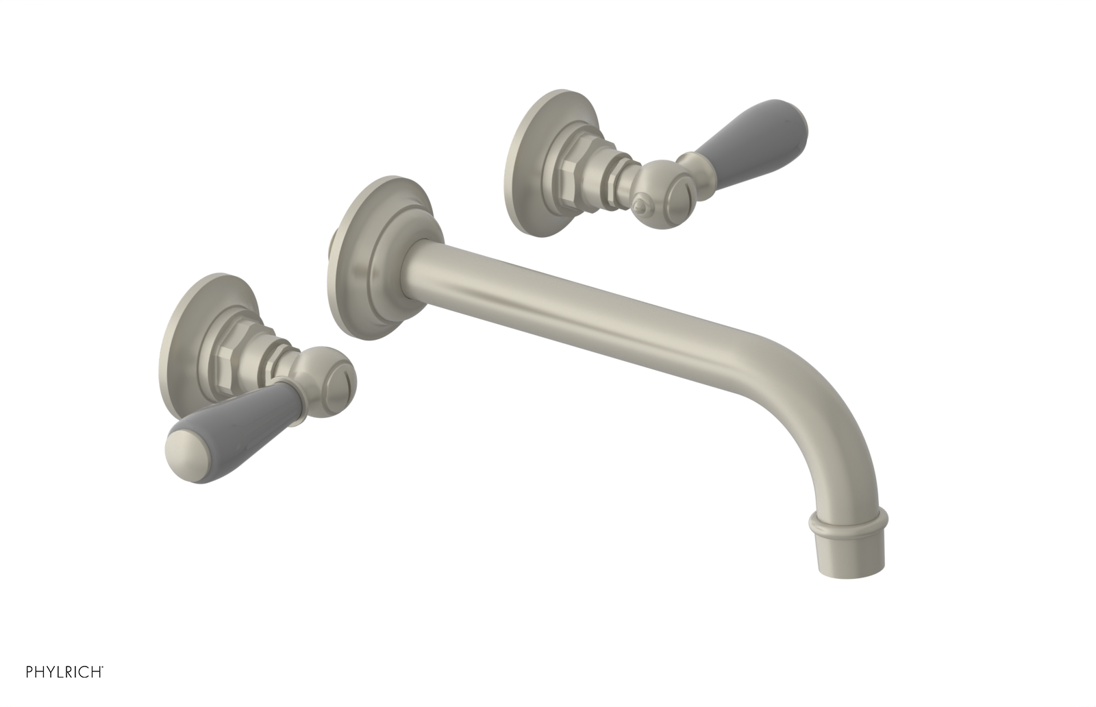 JAMESTOWN Wall Lavatory Set - Lever Handle with "Grey" Accents 165-12