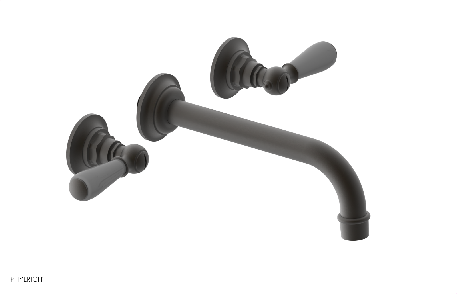 JAMESTOWN Wall Lavatory Set - Lever Handle with "Grey" Accents 165-12