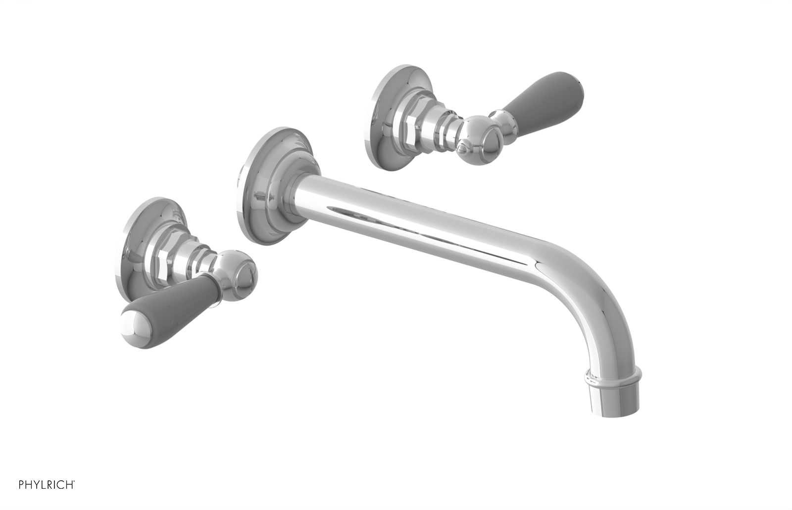 JAMESTOWN Wall Lavatory Set - Lever Handle with "Grey" Accents 165-12