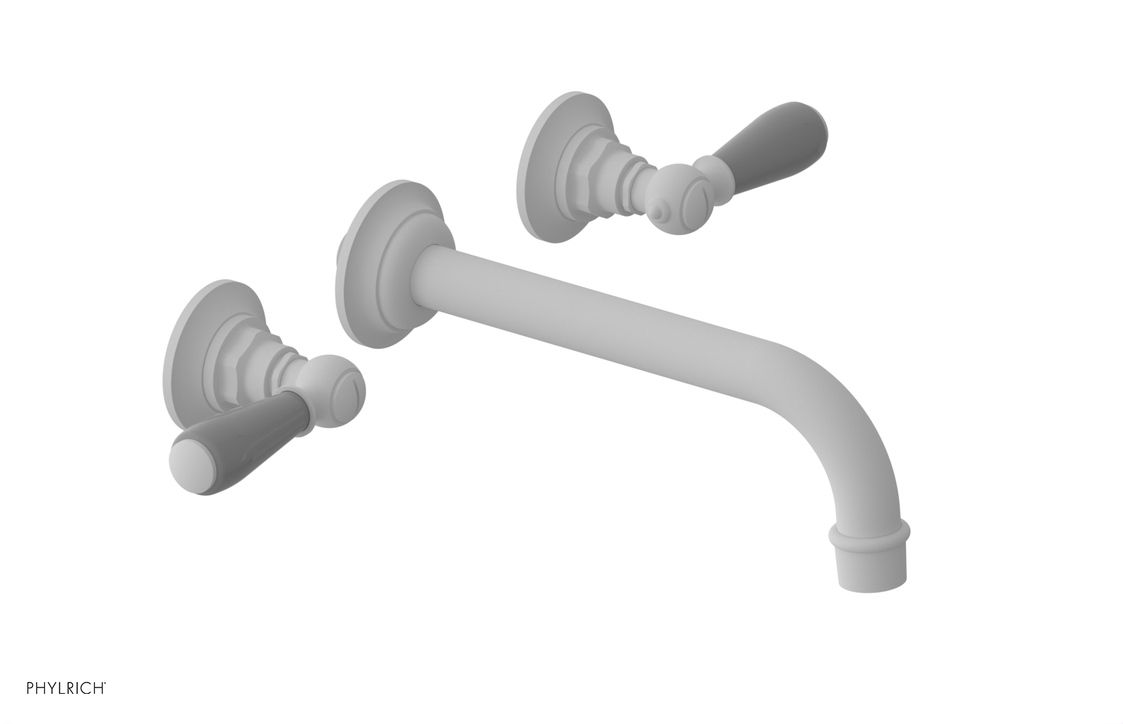 JAMESTOWN Wall Lavatory Set - Lever Handle with "Grey" Accents 165-12