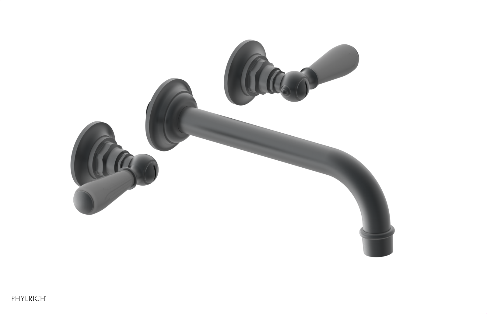 JAMESTOWN Wall Lavatory Set - Lever Handle with "Grey" Accents 165-12