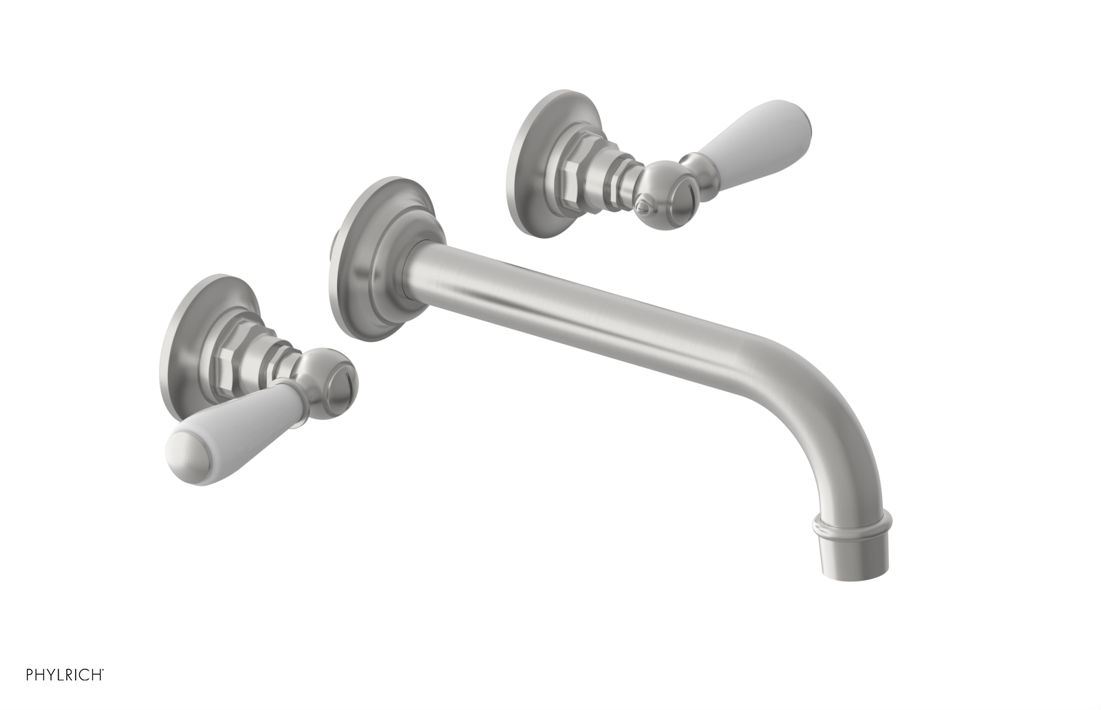 JAMESTOWN Wall Lavatory Set - Lever Handle with "White" Accents 165-12