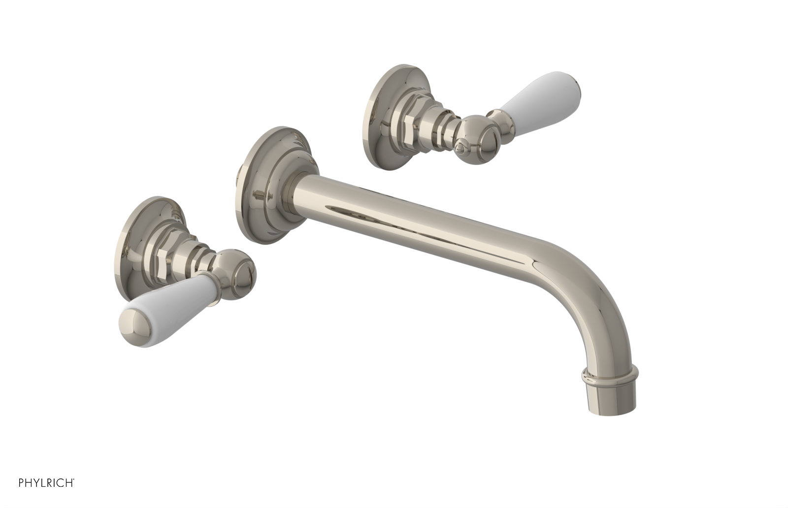 JAMESTOWN Wall Lavatory Set - Lever Handle with "White" Accents 165-12