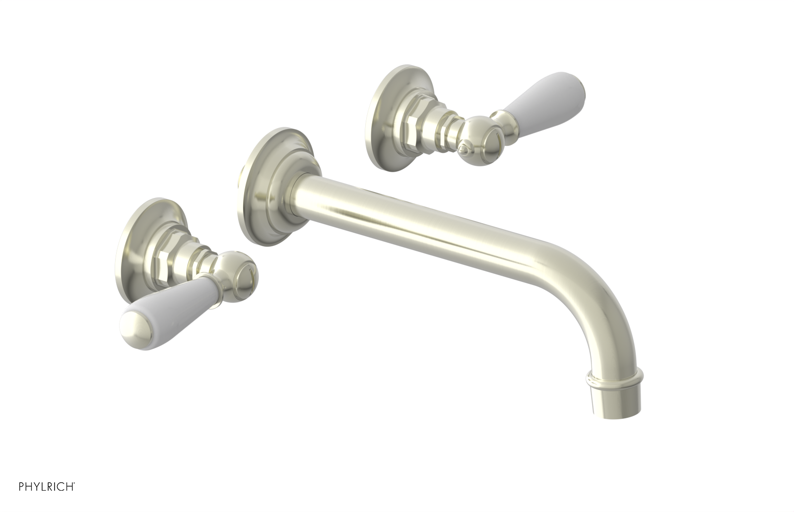 JAMESTOWN Wall Lavatory Set - Lever Handle with "White" Accents 165-12