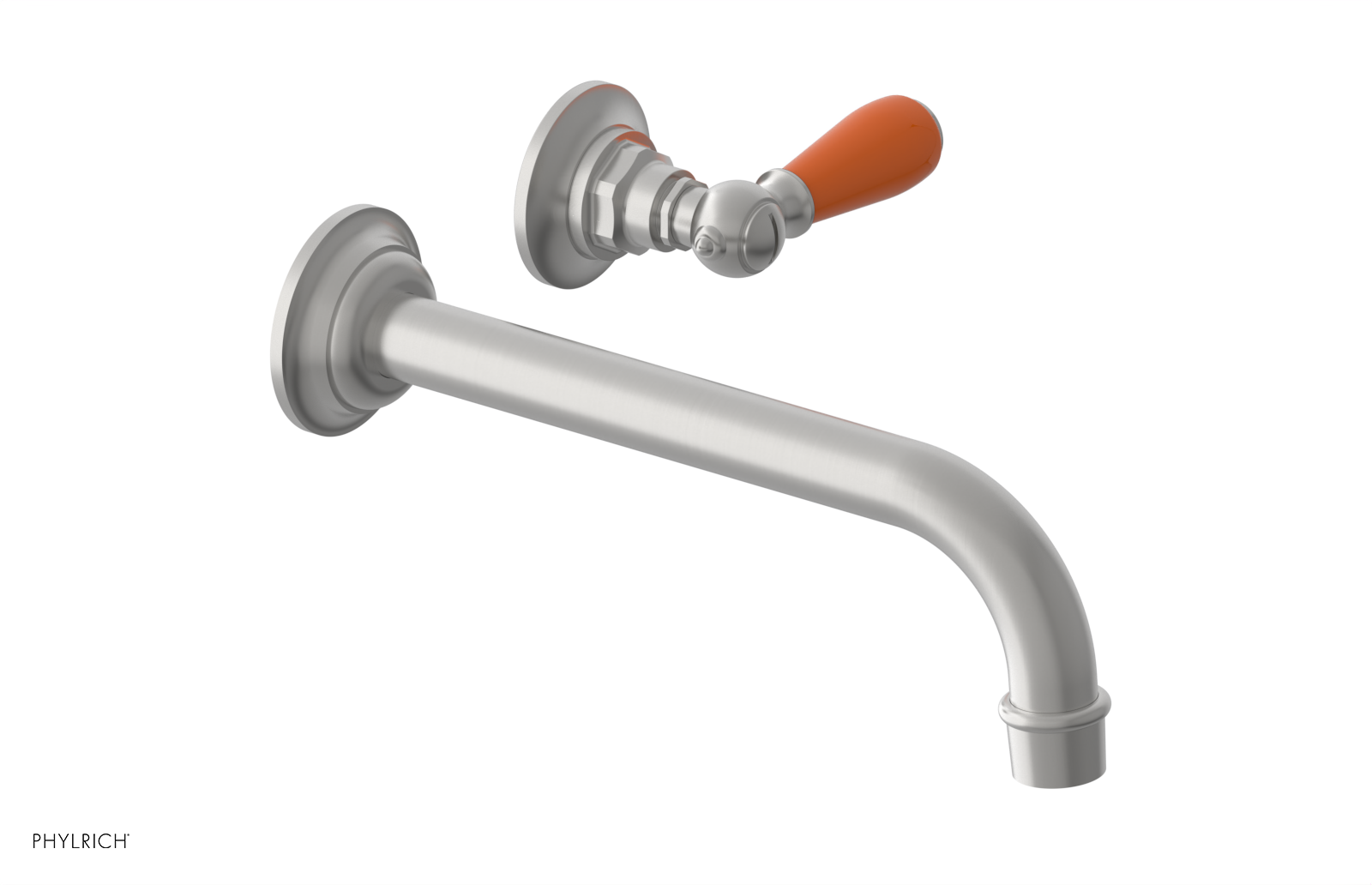 JAMESTOWN Single Handle Wall Lavatory Set - 10" Spout with "Orange" Accents 165-16-10