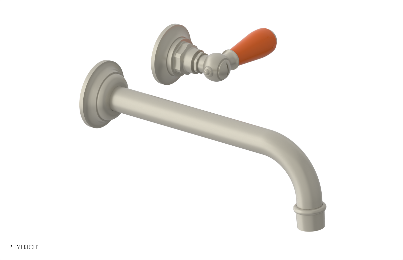 JAMESTOWN Single Handle Wall Lavatory Set - 10" Spout with "Orange" Accents 165-16-10