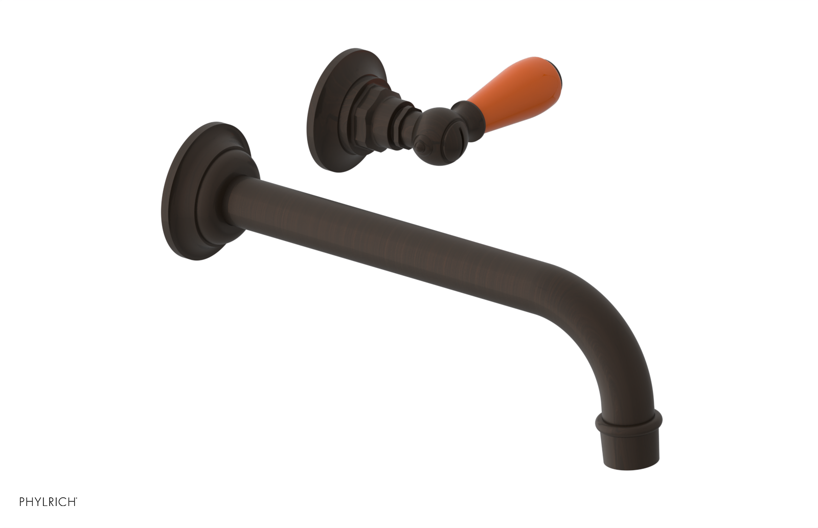 JAMESTOWN Single Handle Wall Lavatory Set - 10" Spout with "Orange" Accents 165-16-10