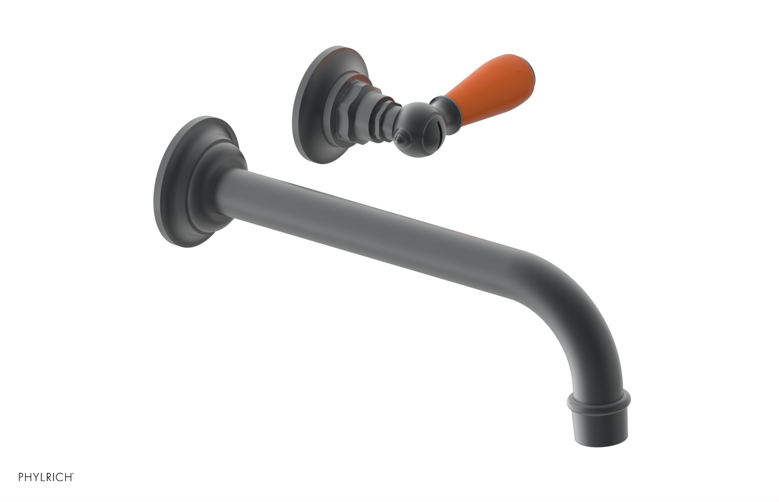 JAMESTOWN Single Handle Wall Lavatory Set - 10" Spout with "Orange" Accents 165-16-10