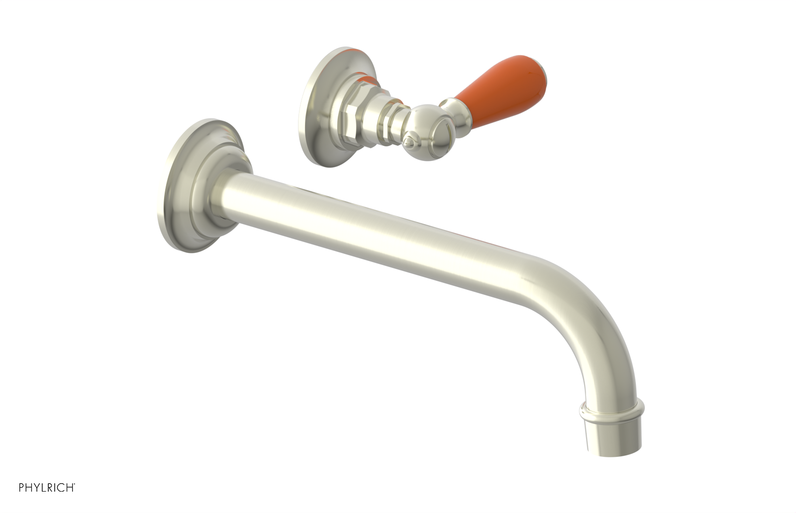 JAMESTOWN Single Handle Wall Lavatory Set - 10" Spout with "Orange" Accents 165-16-10