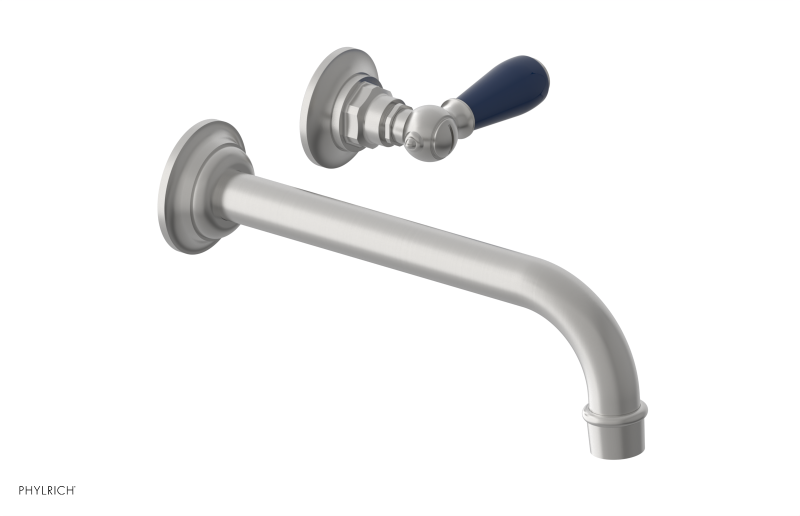 JAMESTOWN Single Handle Wall Lavatory Set - 10" Spout with "Navy Blue" Accents 165-16-10