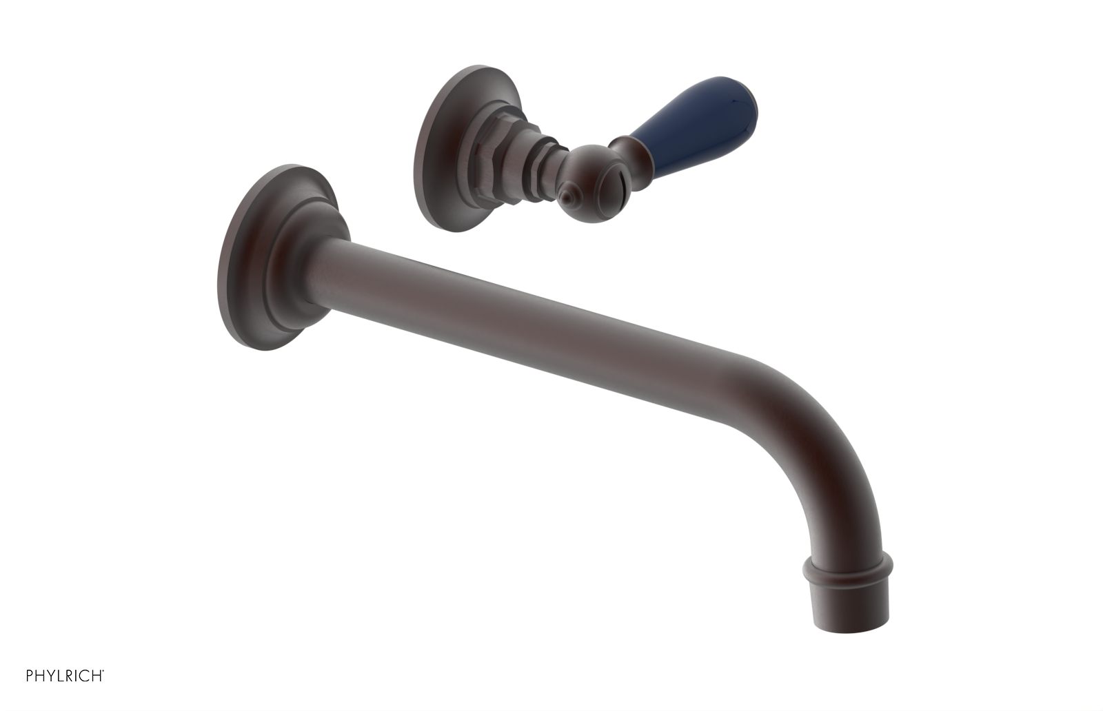 JAMESTOWN Single Handle Wall Lavatory Set - 10" Spout with "Navy Blue" Accents 165-16-10