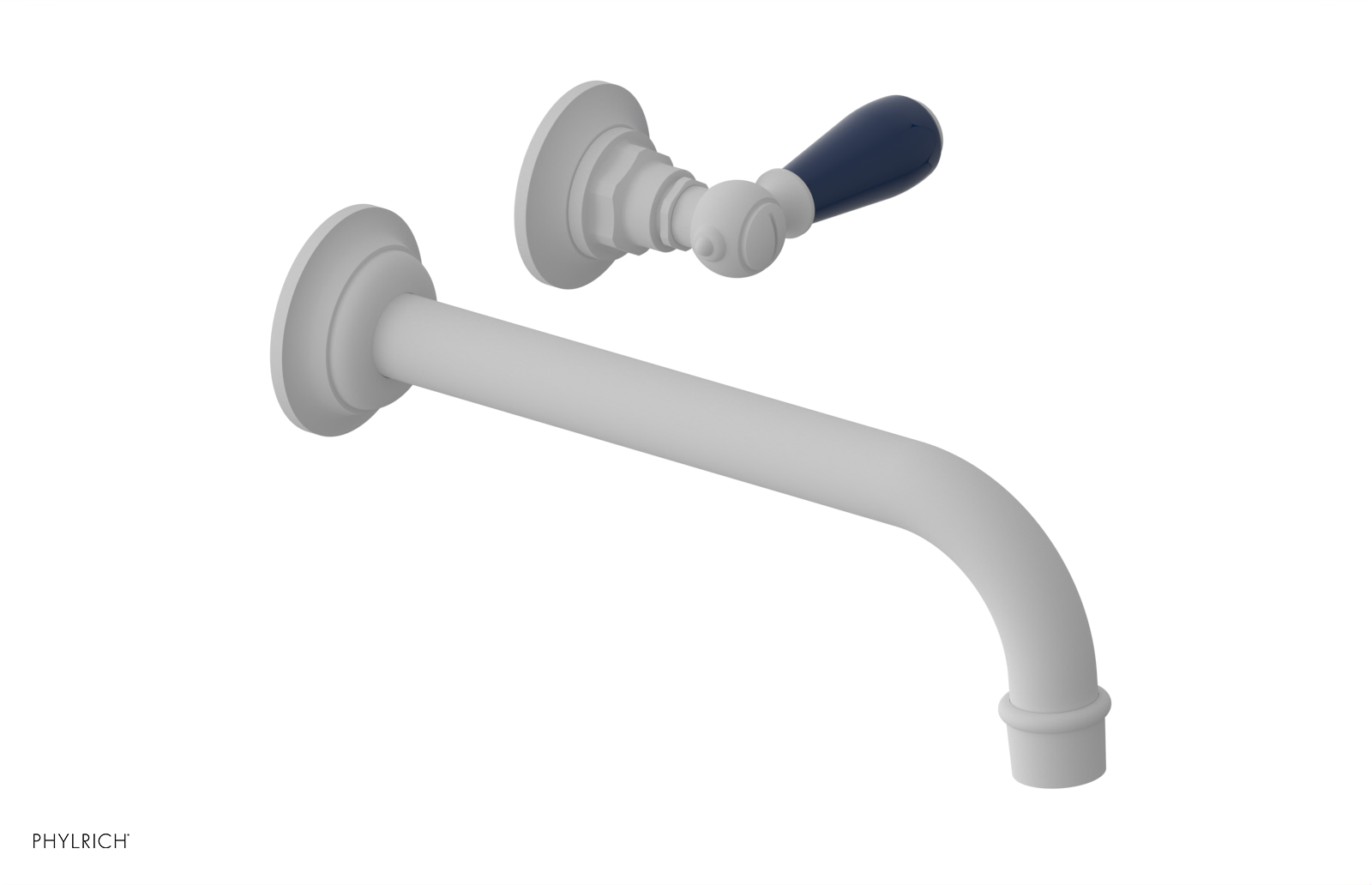 JAMESTOWN Single Handle Wall Lavatory Set - 10" Spout with "Navy Blue" Accents 165-16-10