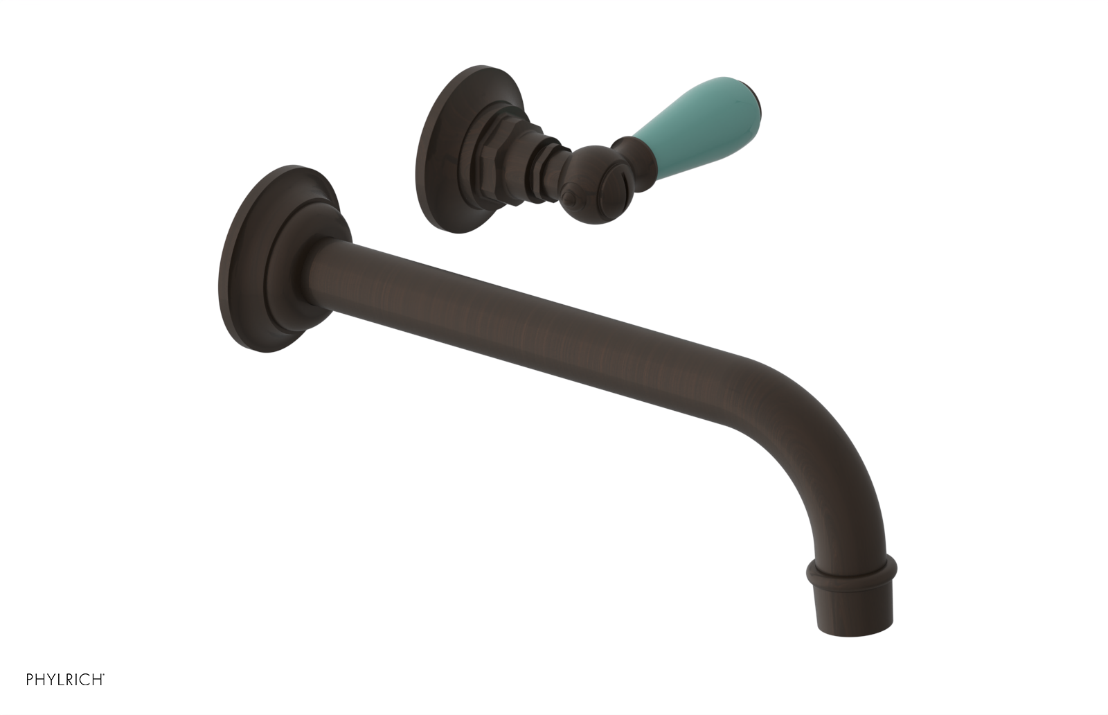 JAMESTOWN Single Handle Wall Lavatory Set - 10" Spout with "Turqoise" Accents 165-16-10