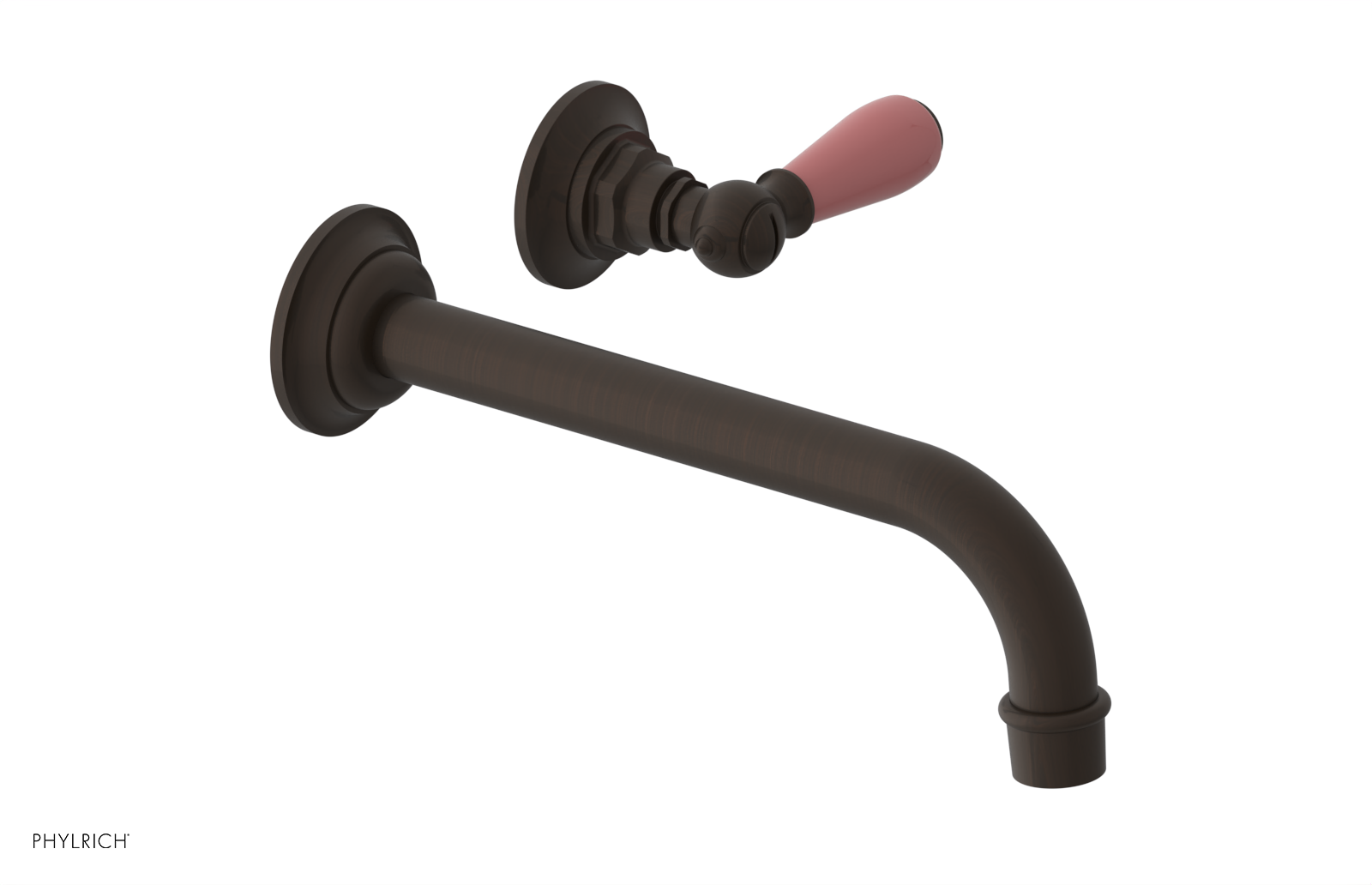 JAMESTOWN Single Handle Wall Lavatory Set - 10" Spout with "Pink" Accents 165-16-10