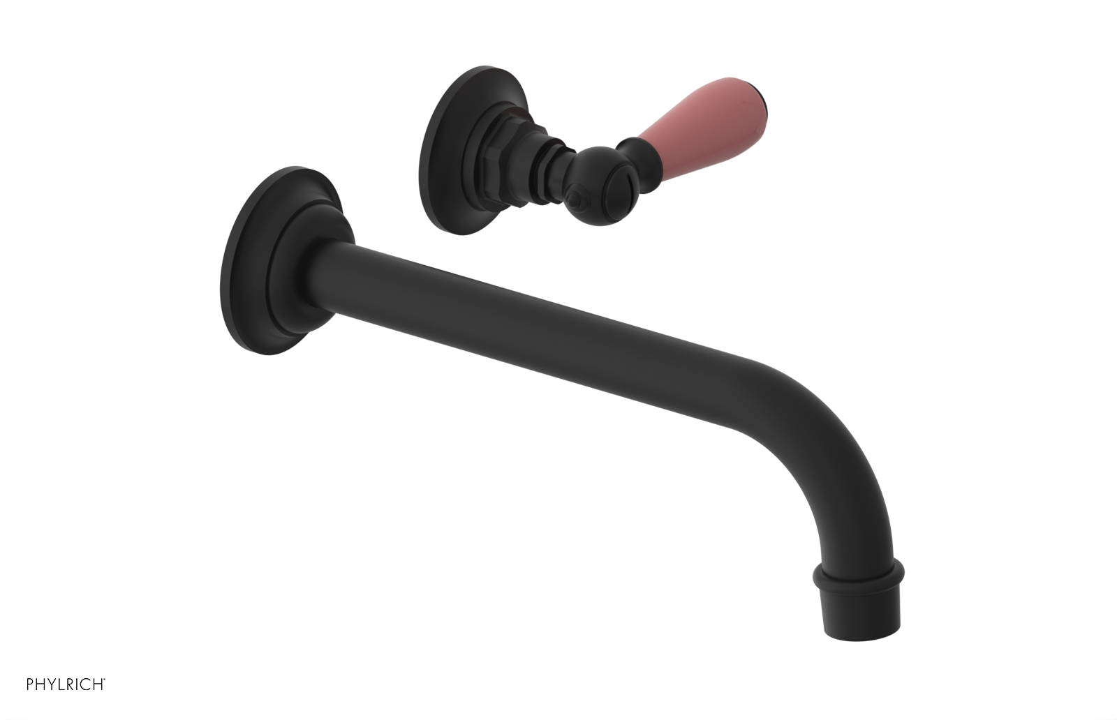 JAMESTOWN Single Handle Wall Lavatory Set - 10" Spout with "Pink" Accents 165-16-10