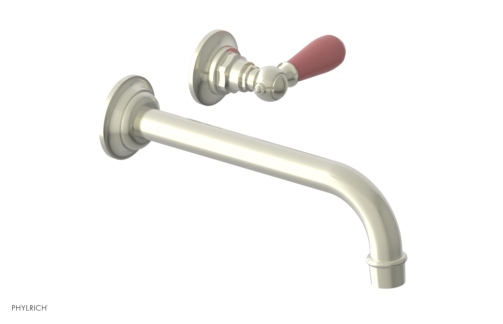 JAMESTOWN Single Handle Wall Lavatory Set - 10" Spout with "Pink" Accents 165-16-10