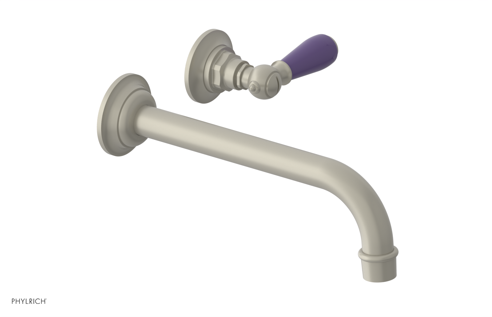 JAMESTOWN Single Handle Wall Lavatory Set - 10" Spout with "Purple" Accents 165-16-10