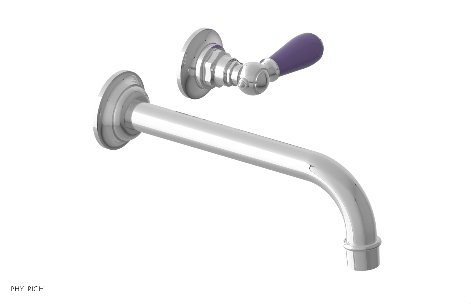 JAMESTOWN Single Handle Wall Lavatory Set - 10" Spout with "Purple" Accents 165-16-10