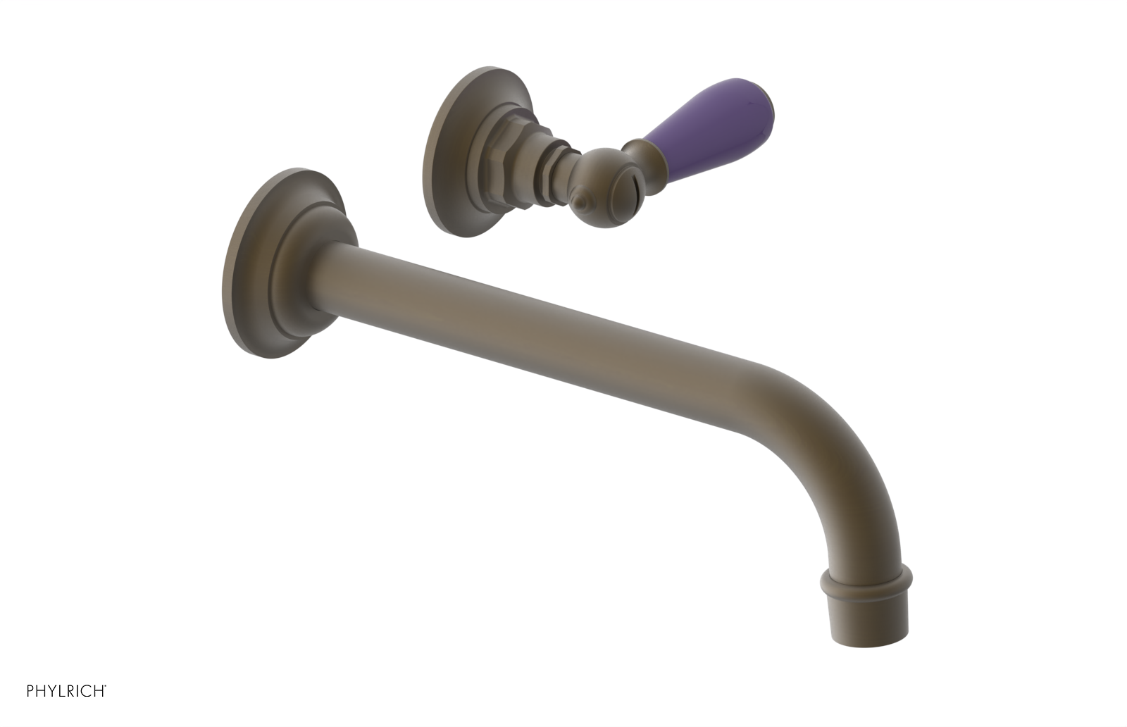 JAMESTOWN Single Handle Wall Lavatory Set - 10" Spout with "Purple" Accents 165-16-10
