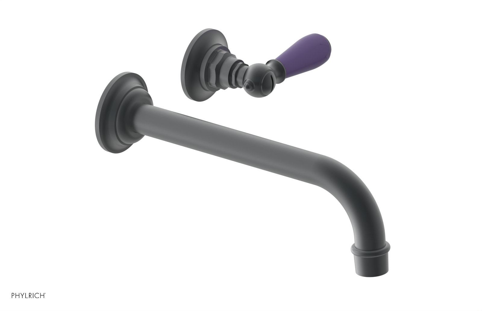 JAMESTOWN Single Handle Wall Lavatory Set - 10" Spout with "Purple" Accents 165-16-10