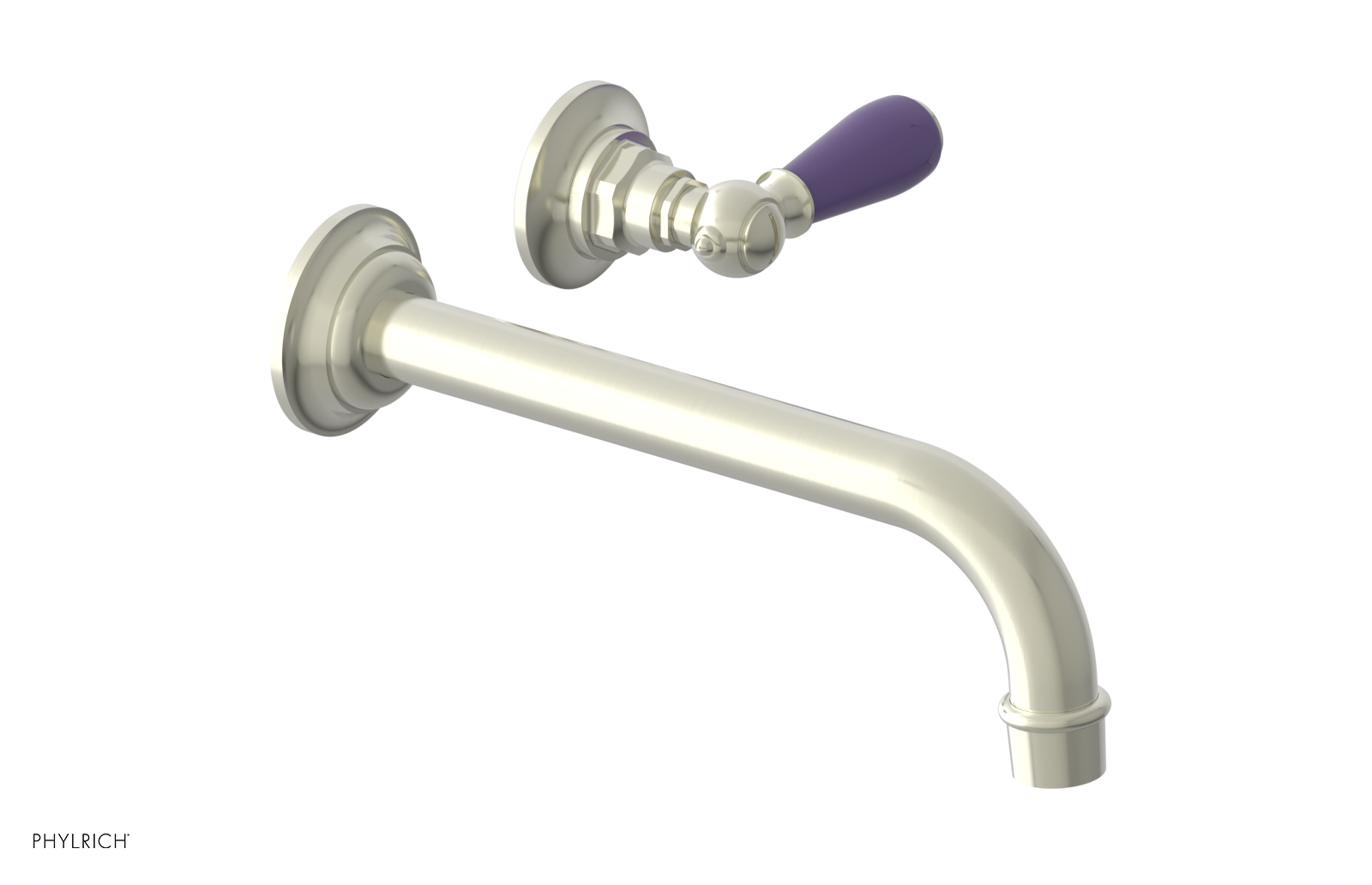 JAMESTOWN Single Handle Wall Lavatory Set - 10" Spout with "Purple" Accents 165-16-10