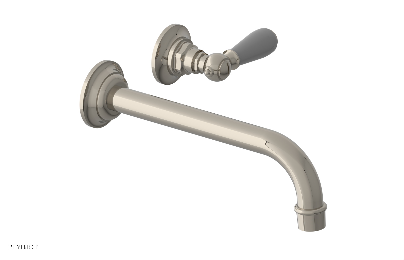 JAMESTOWN Single Handle Wall Lavatory Set - 10" Spout with "Grey" Accents 165-16-10